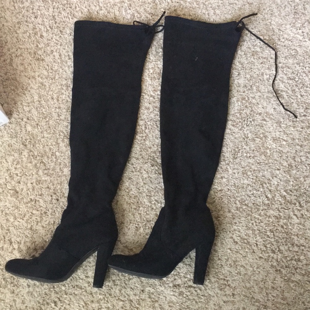 Steve madden black over the knee suede boots